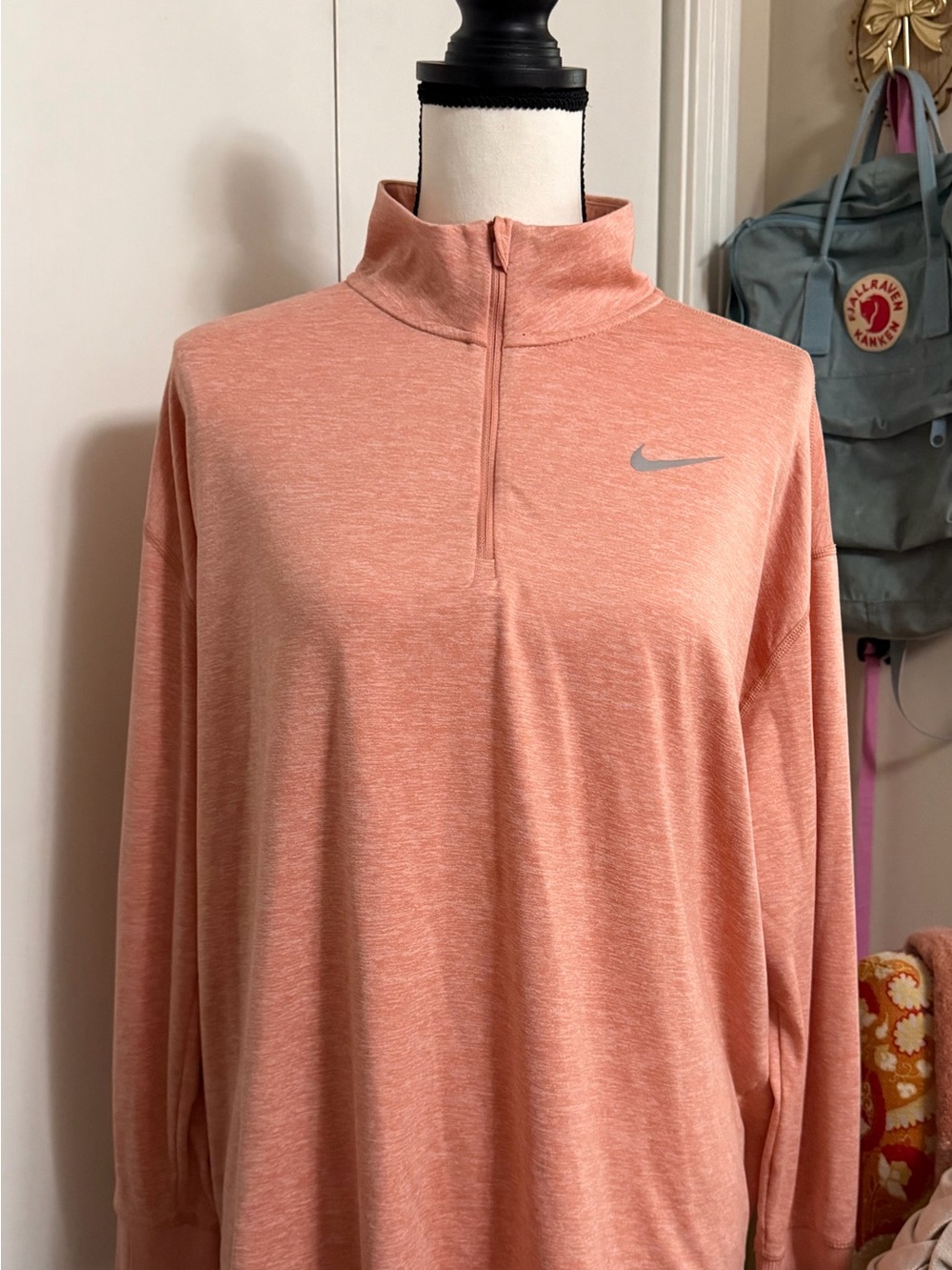 Nike Women's Pink Quarter-Zip Pullover Dri-Fit size xl